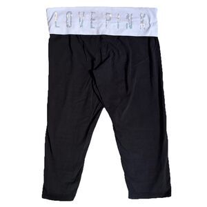 Victoria’s Secret Pink Sequin Bling Cropped Yoga Pants Fold Down Over Y2K M